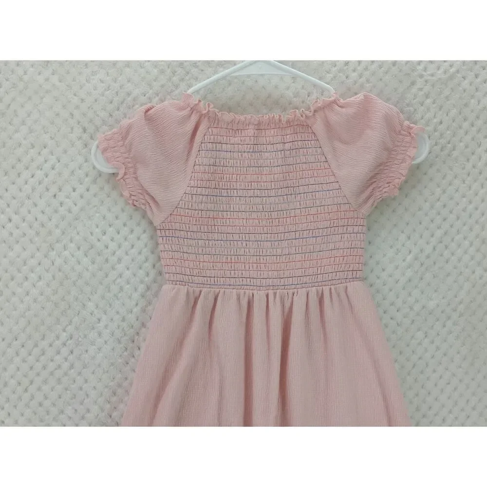 Dot Dot Smile Limited Edition Girls 3/4 Pink Smocked Party Dress